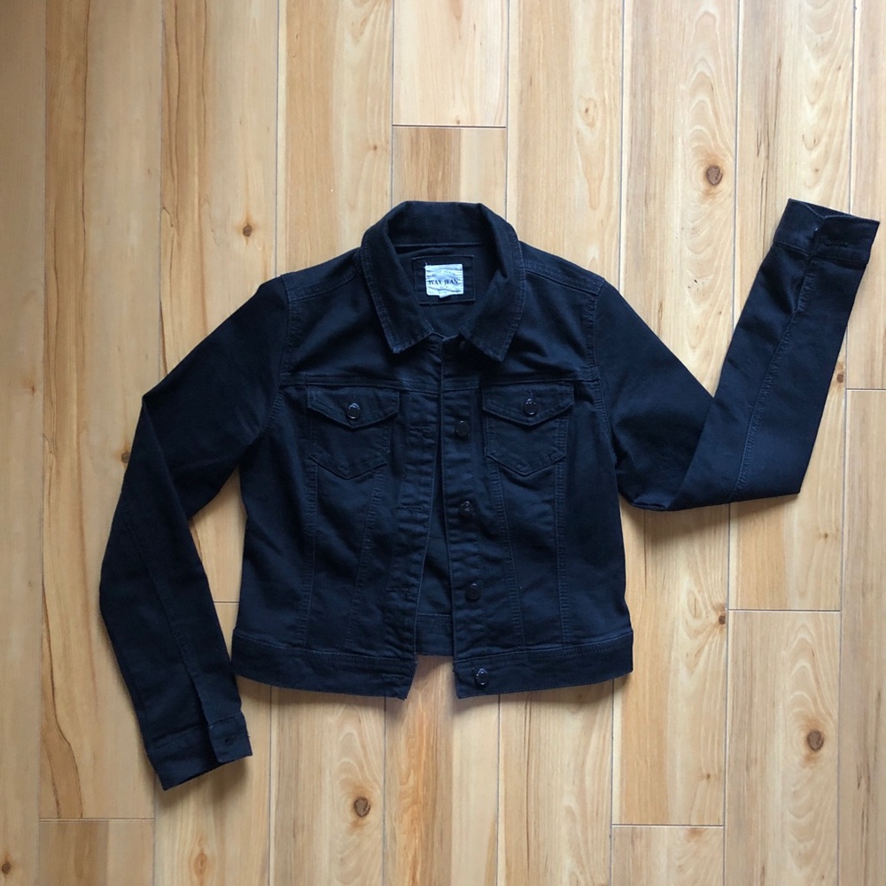 Black denim jacket
